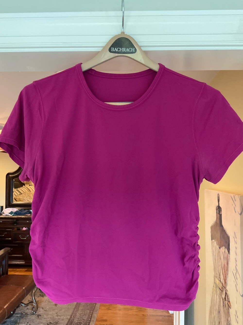 Lululemon Cropped Ruched Side Workout Top Magenta Pink Women’s 10